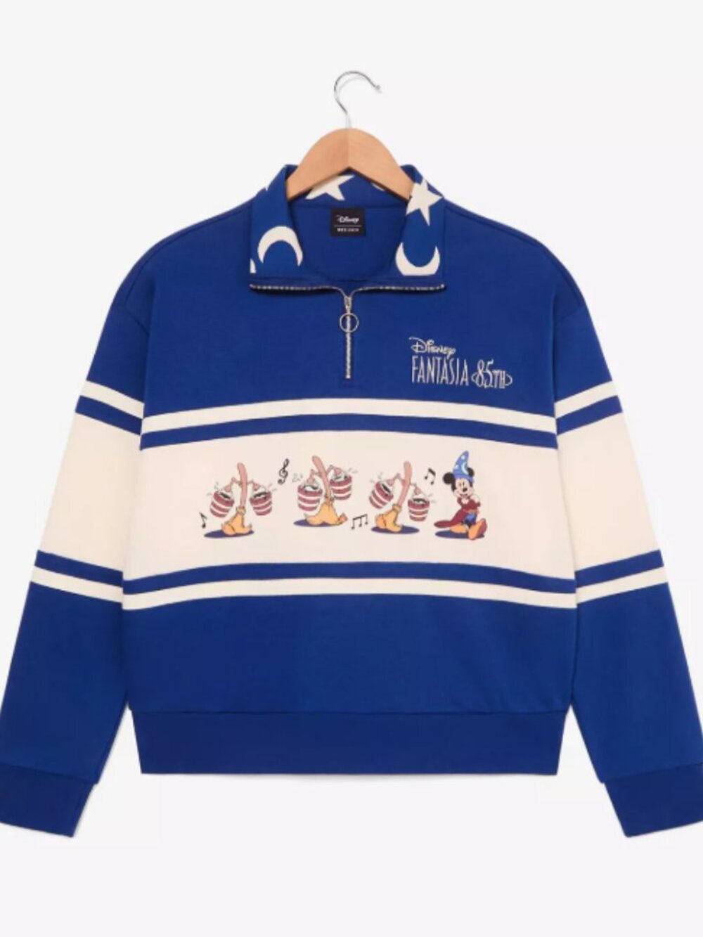 Disney Fantasia Sorcerer Mickey Women's Quarter Zip Crewneck Exclusive